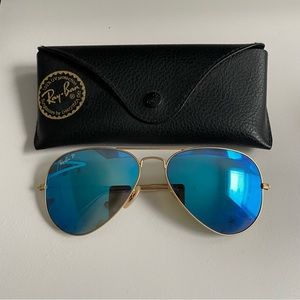 Ray Ban Polarized Blue Aviator Sunglasses